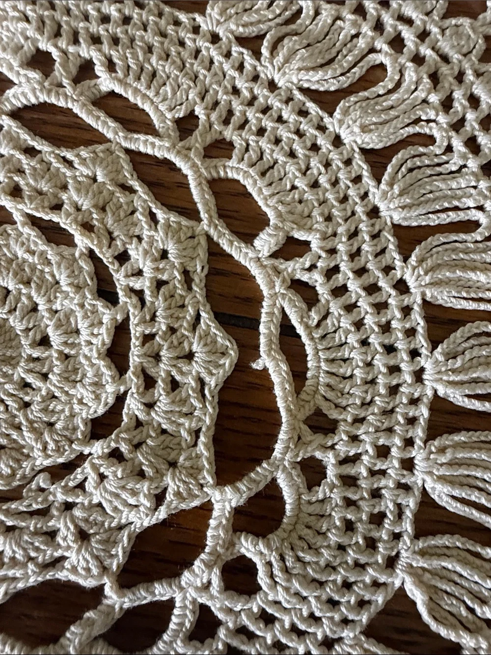 Handmade Crochet Doily Table Accent - Cream